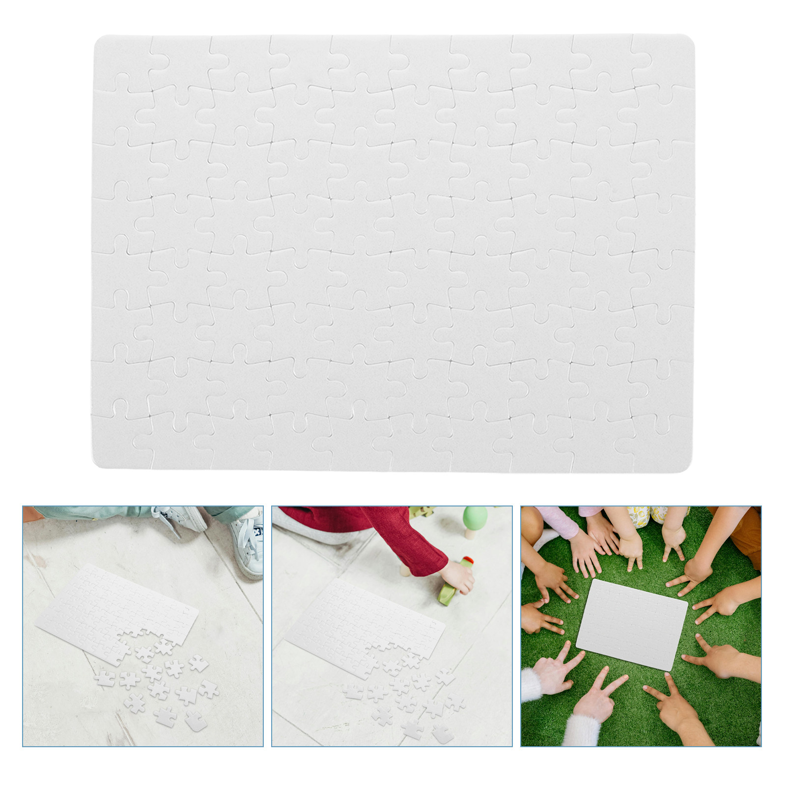 Puzzle Blank White - Boş Yapboz Kağıtları – 4 Adet